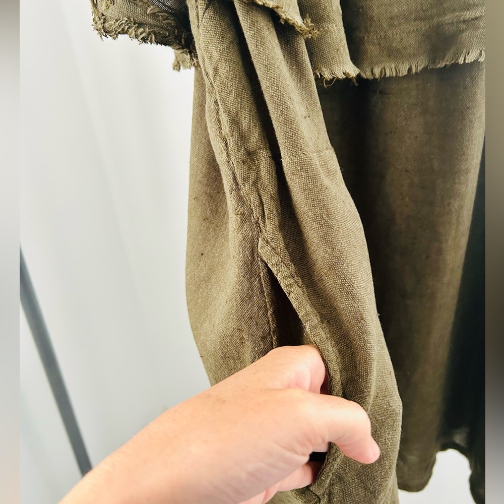 NWOT Free People Olive Green Off-Shoulder Tunic Top - Picture 3 of 4